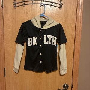 Tony Hawk Black and Cream Kids Jersey Hoodie